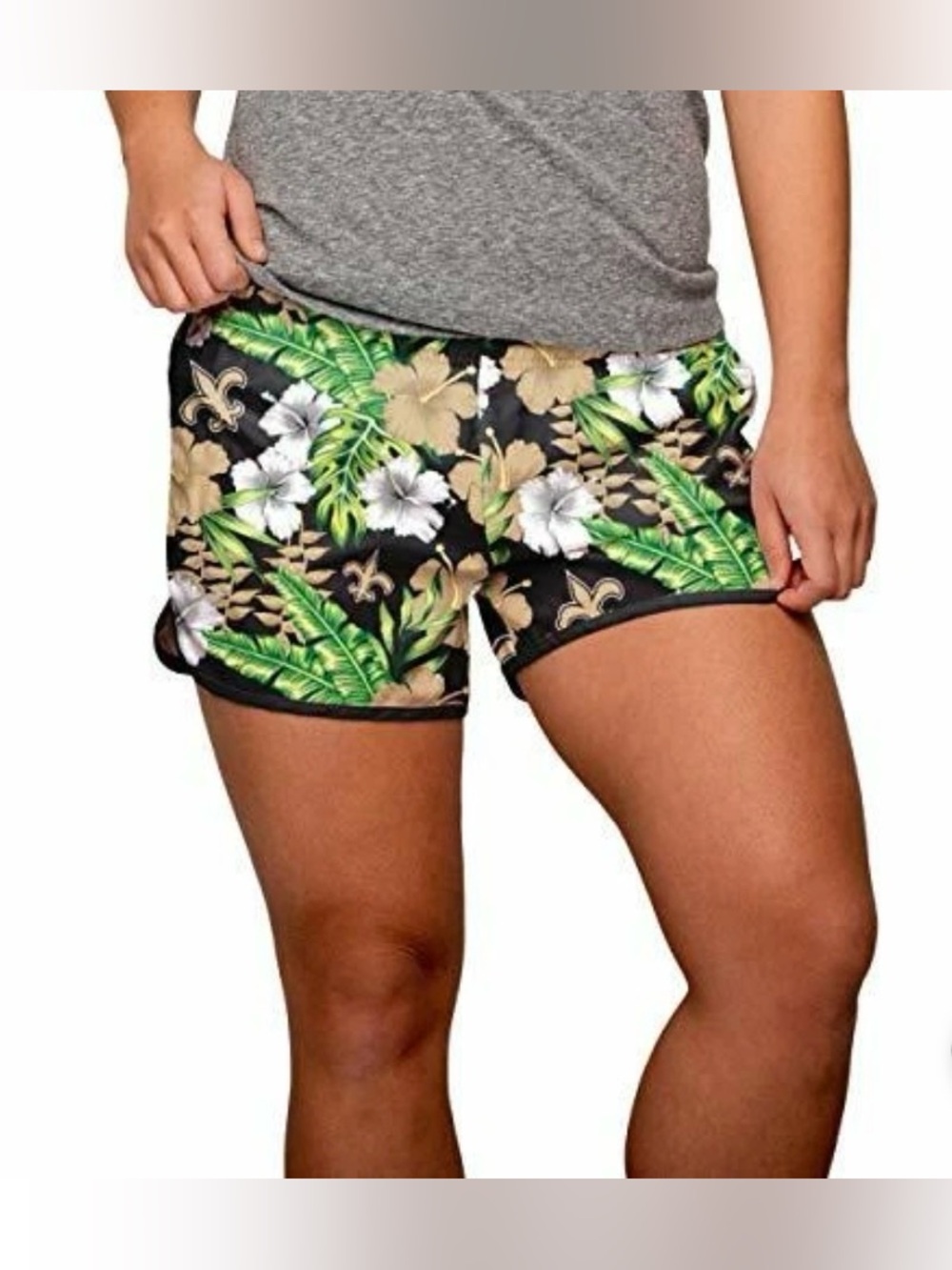 New Orleans Saints Tropical Breeze Shorts XL NFL Team Apparel Hawaiian Floral